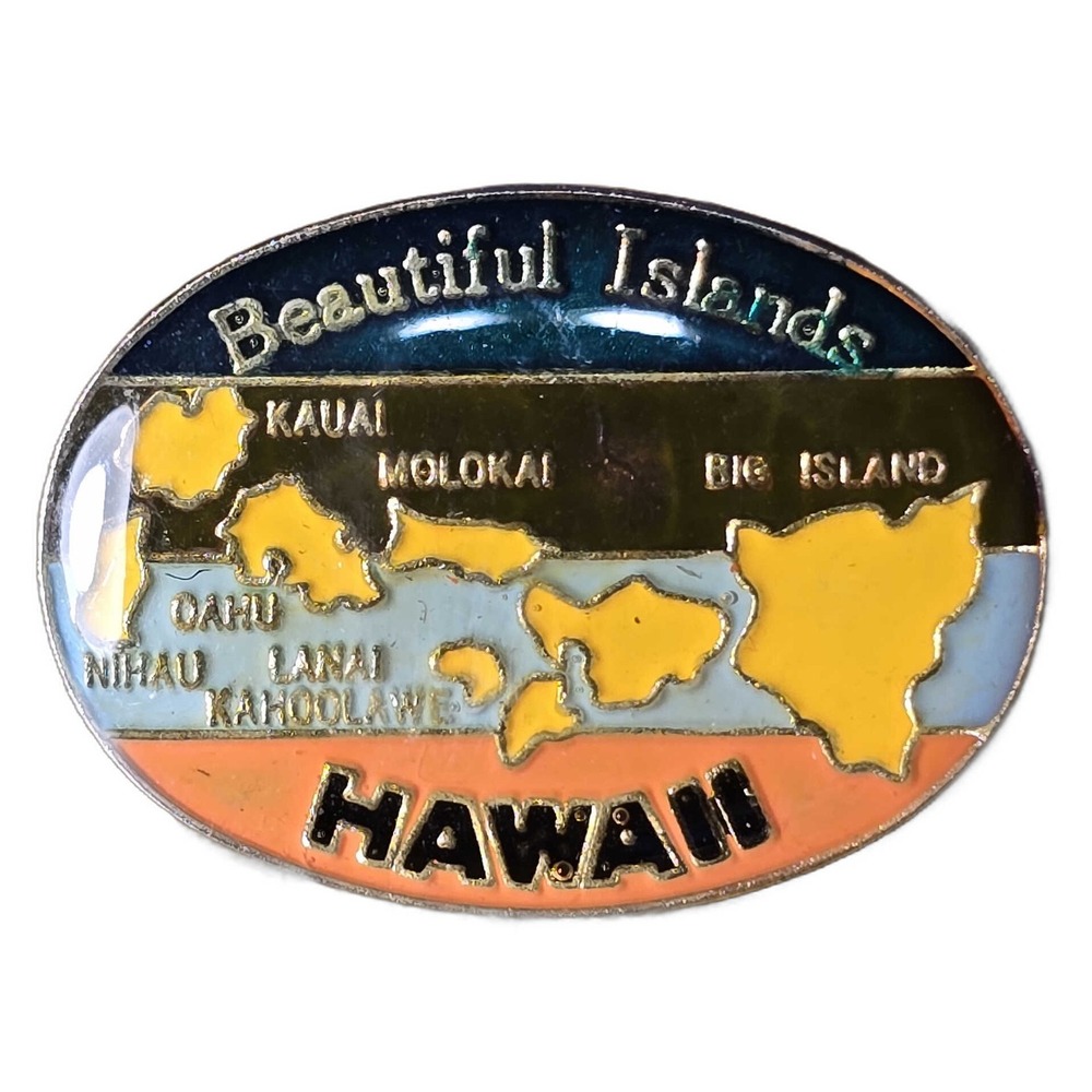 Beautiful Islands Hawaii Map Souvenir Vintage Travel Lapel Vest Hat Pin D26